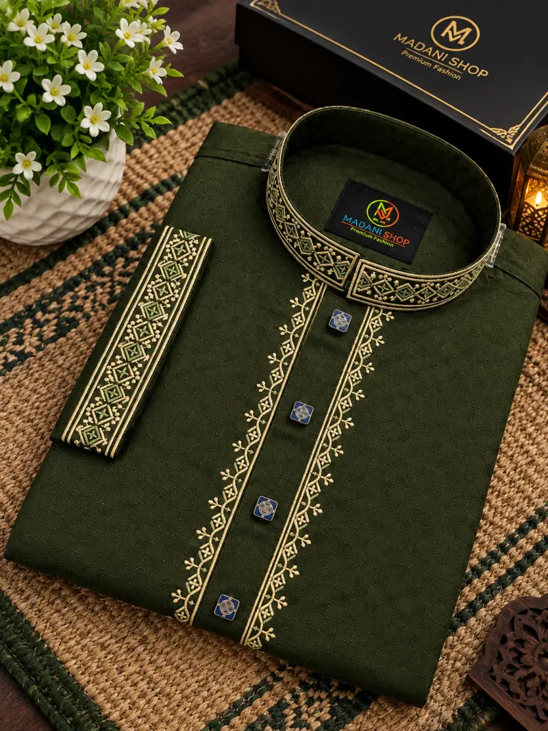১০০% কটন এম্ভয়ডারি পাঞ্জাবি